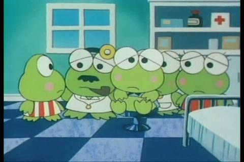 Keroppi in Find the Pink Mushroom anime poster