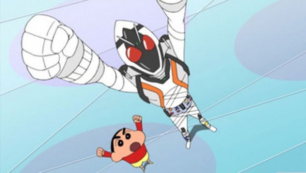 Kamen Rider Fourze X Crayon Shin-Chan anime poster