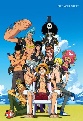 Schick X One Piece anime poster